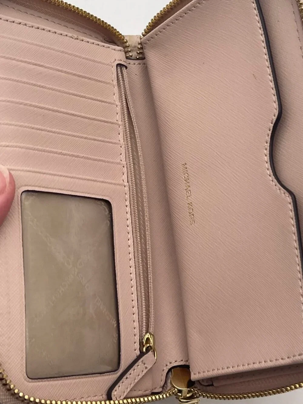 Michael Kors Jet Set Leather Phone Case Wristlet Wallet Blossom Pink T20